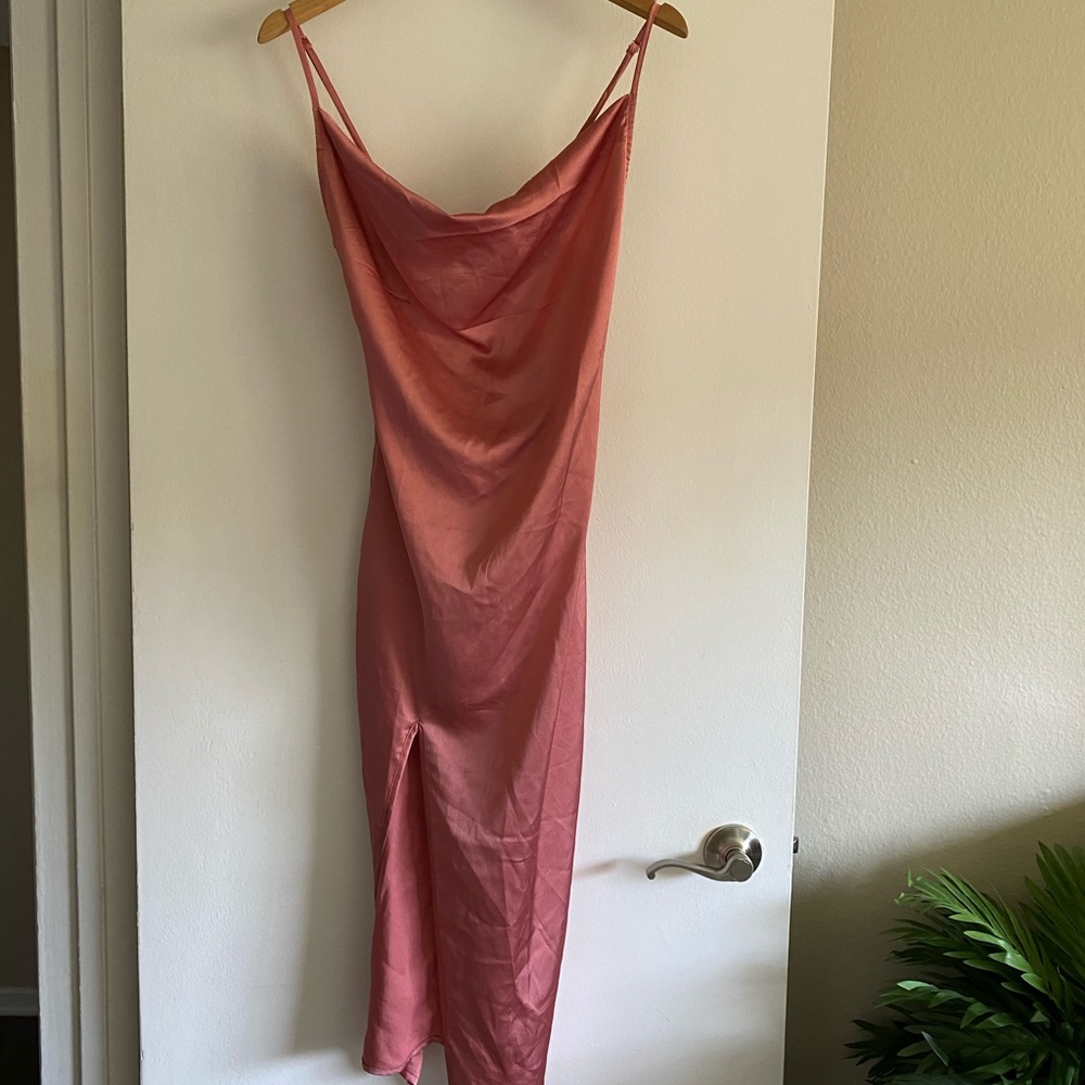 Mid Length Cowl Neck Dress